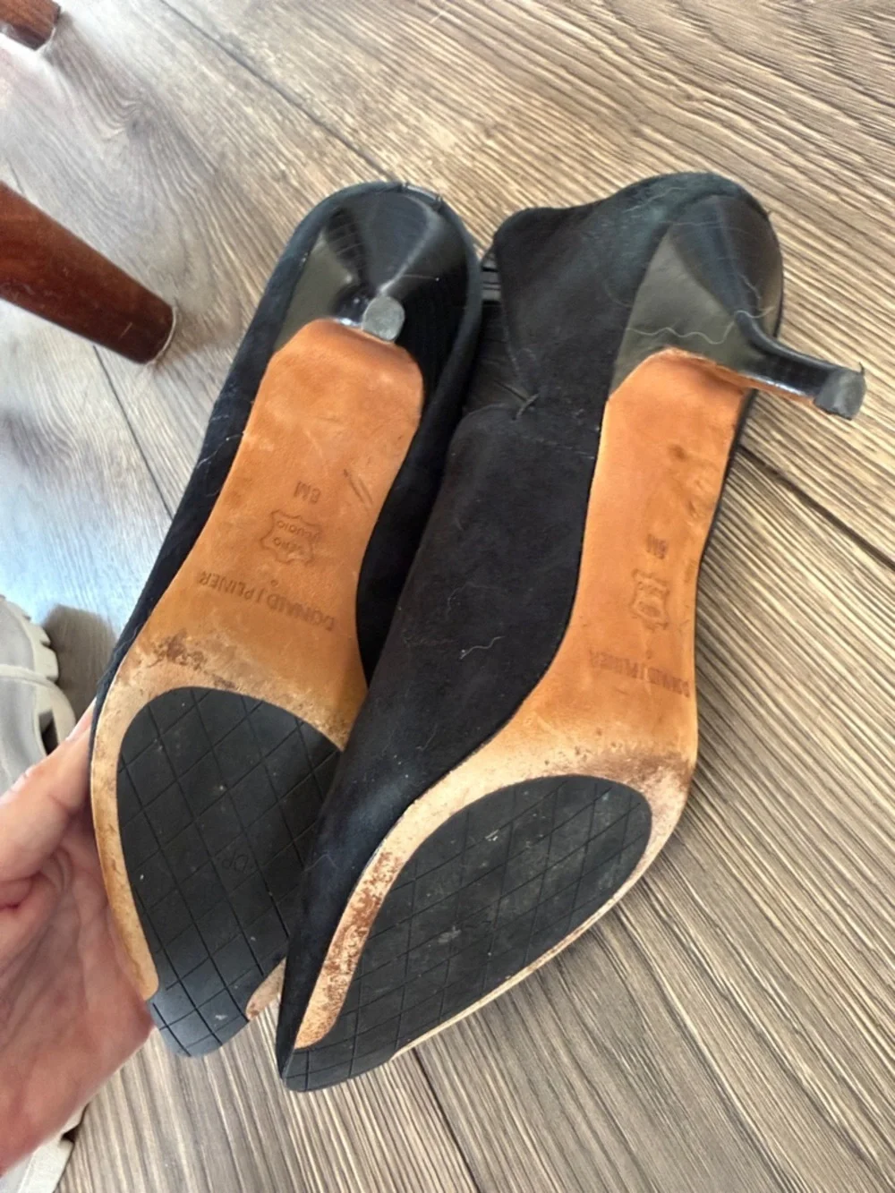 Donald J. Pliner Black Suede Pointed Ankle Booties size 8
